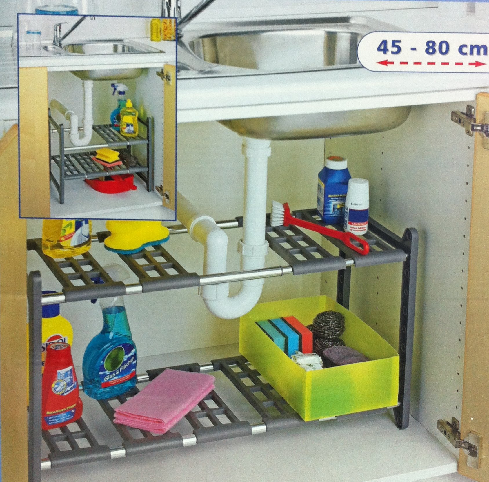 MC0152   2-Tier Extendable Under Sink  Rack