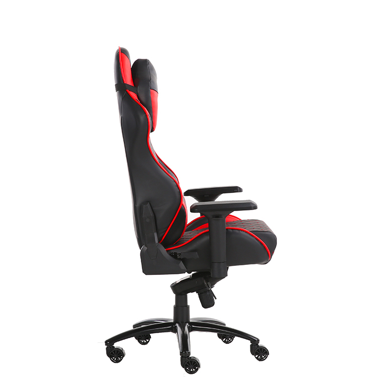 Fashion Genuine PU Leather Chair Black & Red Gamin